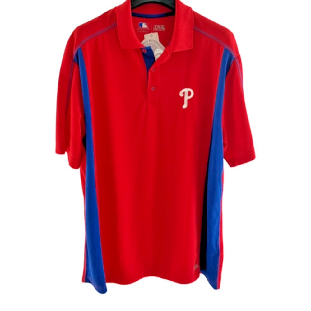 Genuine Merchandise Philadelphia Phillies Embroidered Polo Shirt Red Size XL NWT
